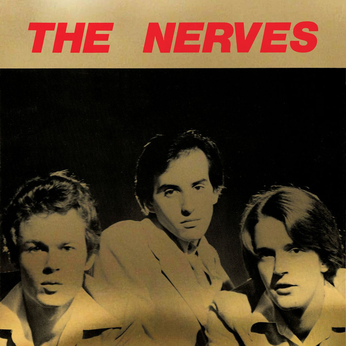 Album cover for The Nerves featuring a black and white photo of three men.