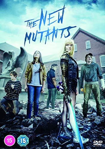 The New Mutants" DVD cover featuring five young people in front of a building.