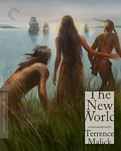 Blu-ray cover for “The New World” depicts Indigenous people and arriving ships.