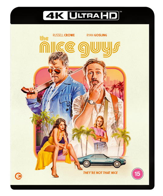 The Nice Guys 4K Ultra HD Blu-ray cover featuring Russell Crowe and Ryan Gosling.