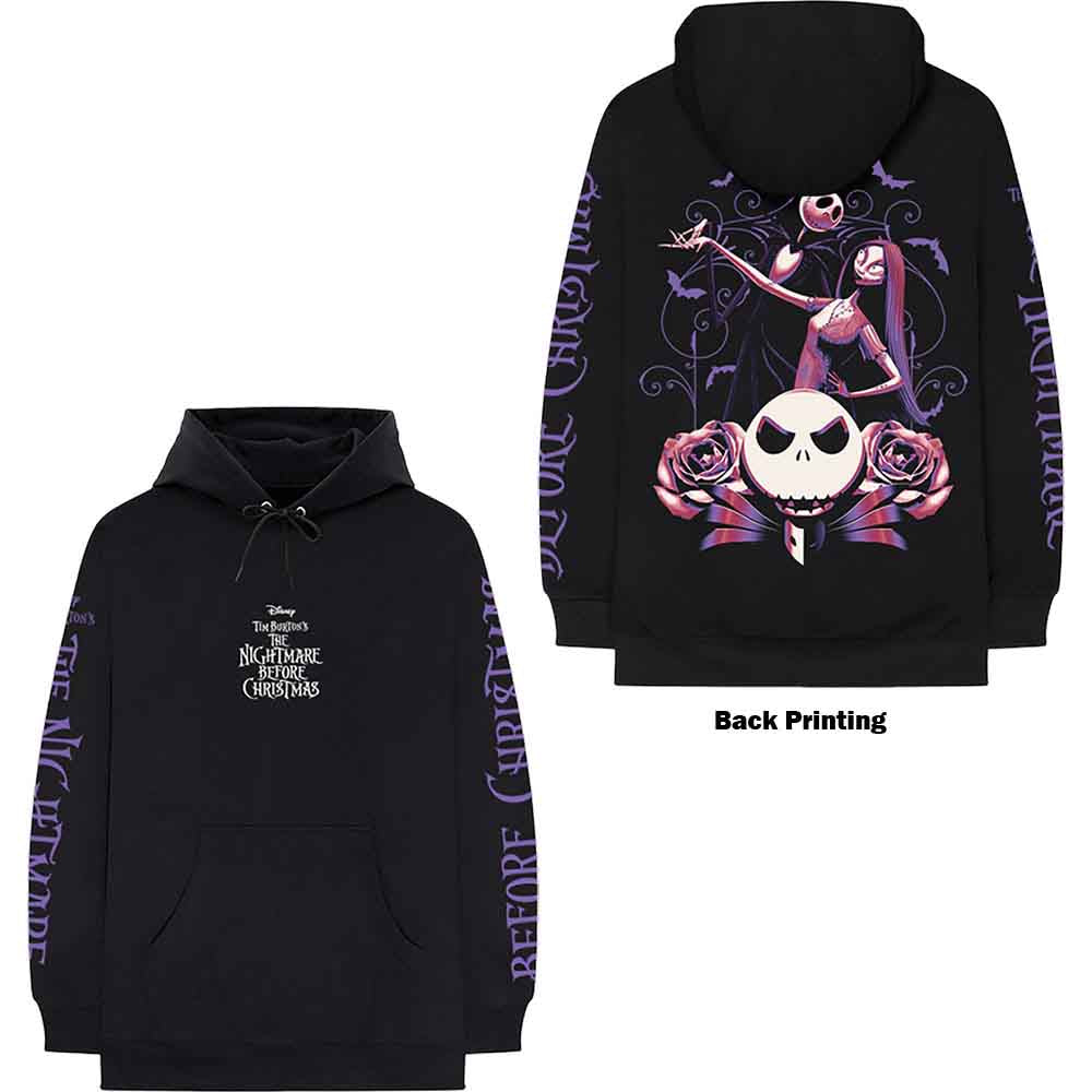 Black "Nightmare Before Christmas" hoodie, size XL, with large logo print.