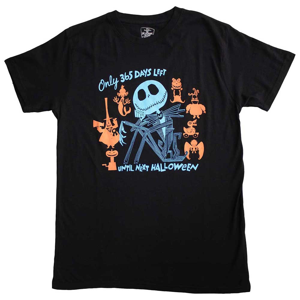 Black t-shirt with “The Nightmare Before Christmas” 365 Days design, size medium.