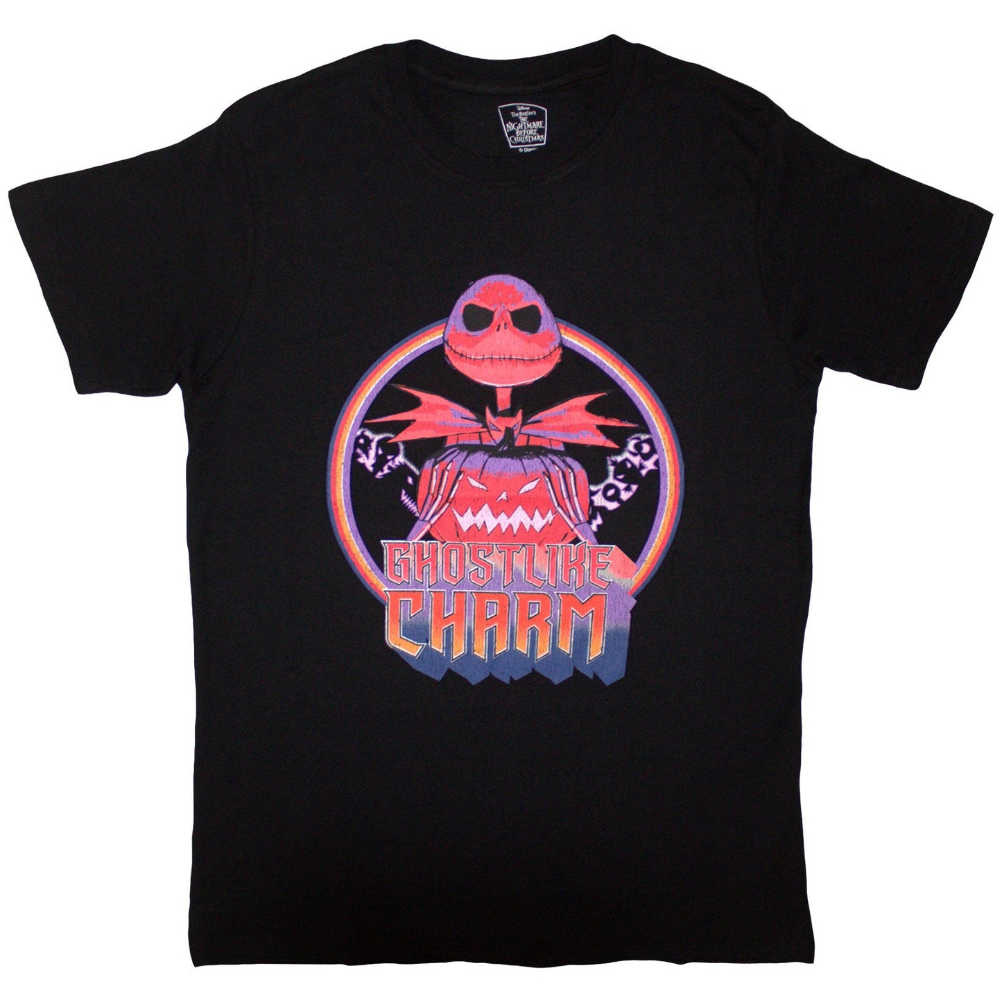Black unisex t-shirt featuring imagery from The Nightmare Before Christmas, size XX-Large.