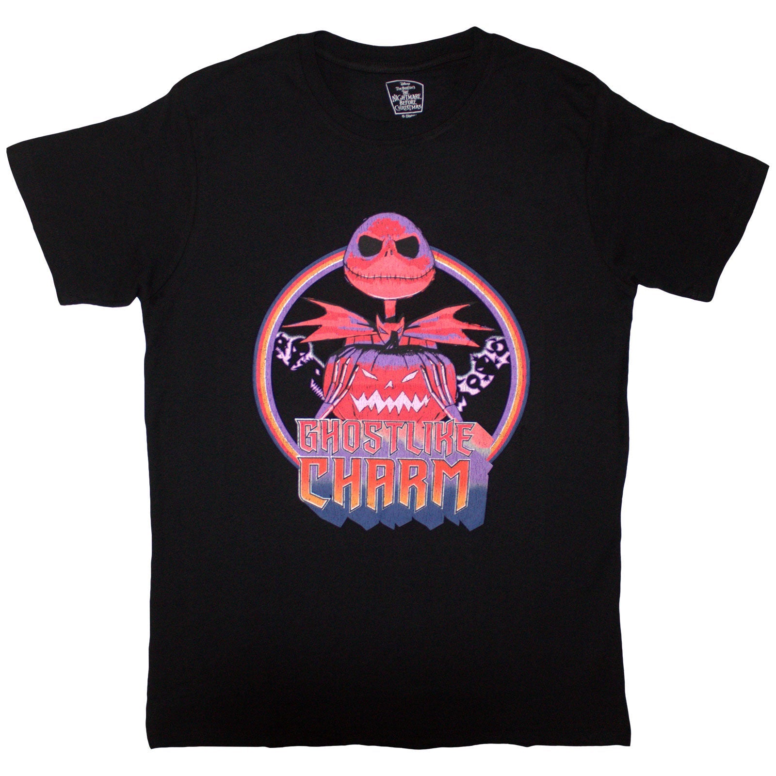 Black unisex t-shirt featuring imagery from The Nightmare Before Christmas, size XX-Large.