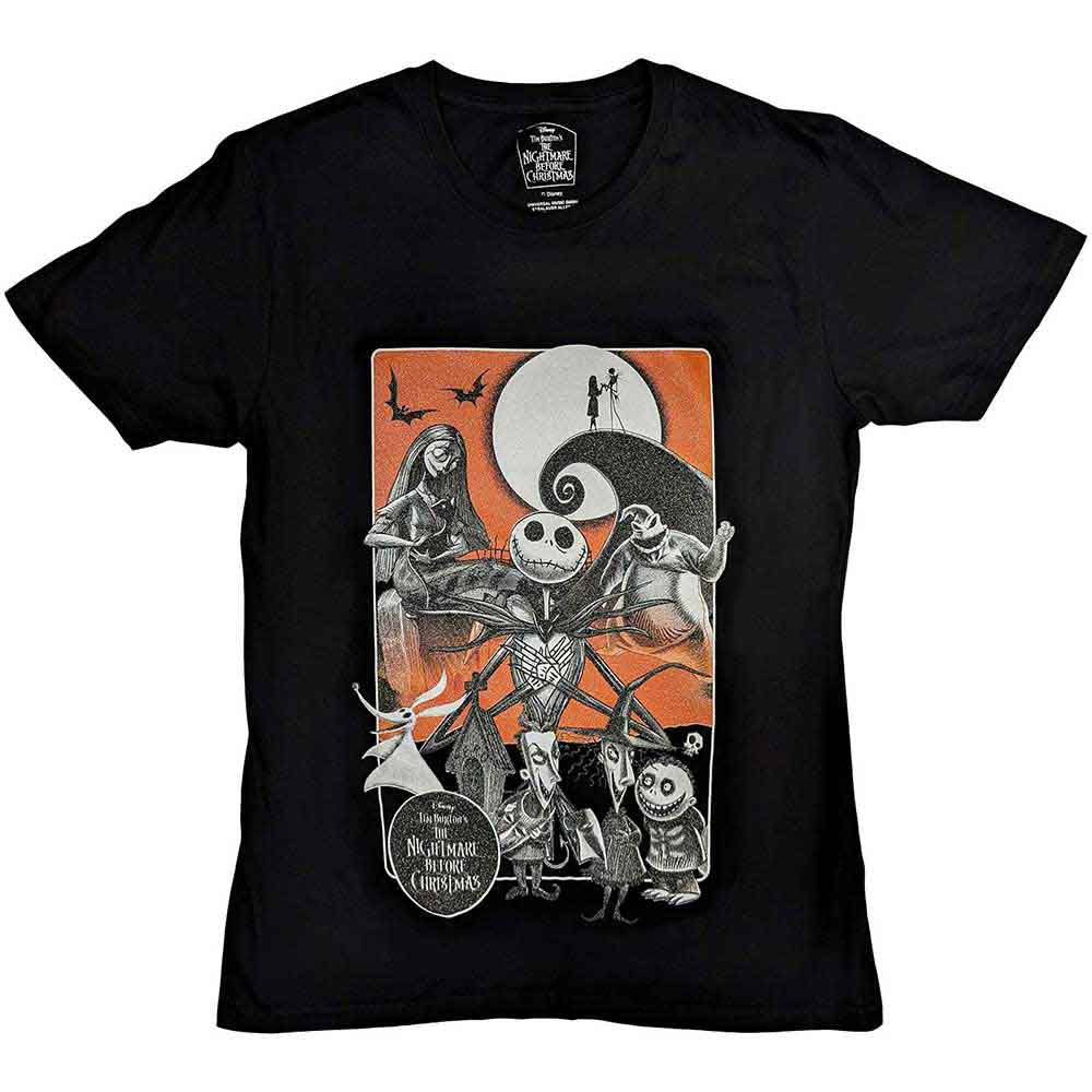 Orange moon graphic on a black unisex t-shirt, size XX-Large.
