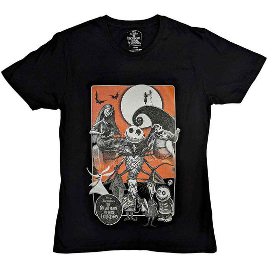 Orange moon graphic on a black unisex t-shirt, size XX-Large.