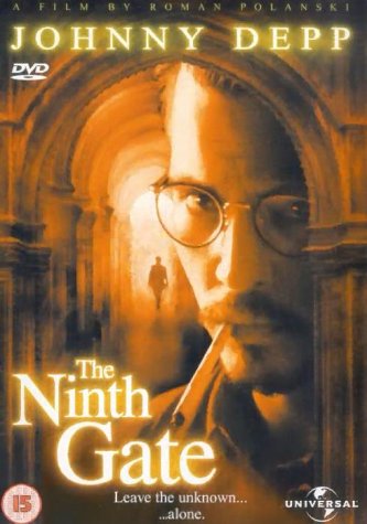 DVD cover for "The Ninth Gate" featuring Johnny Depp and a shadowy archway.