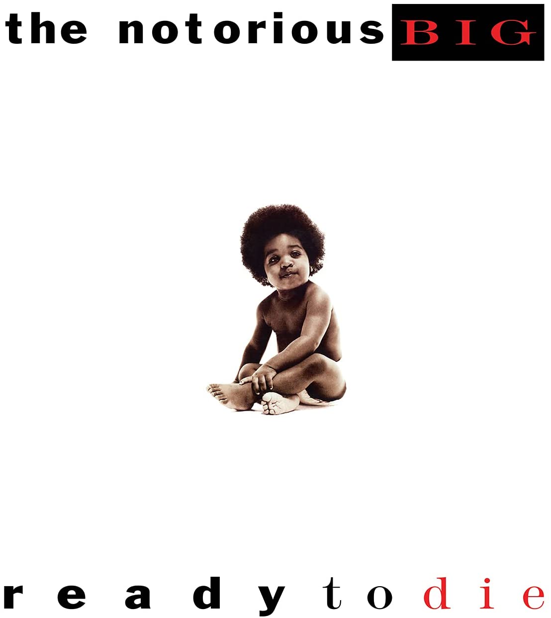 Album cover for The Notorious B.I.G.’s “Ready to Die” featuring a baby.