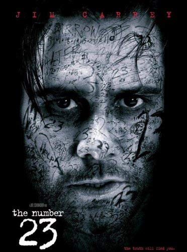 DVD cover for "The Number 23" featuring Jim Carrey's face with scribbles.