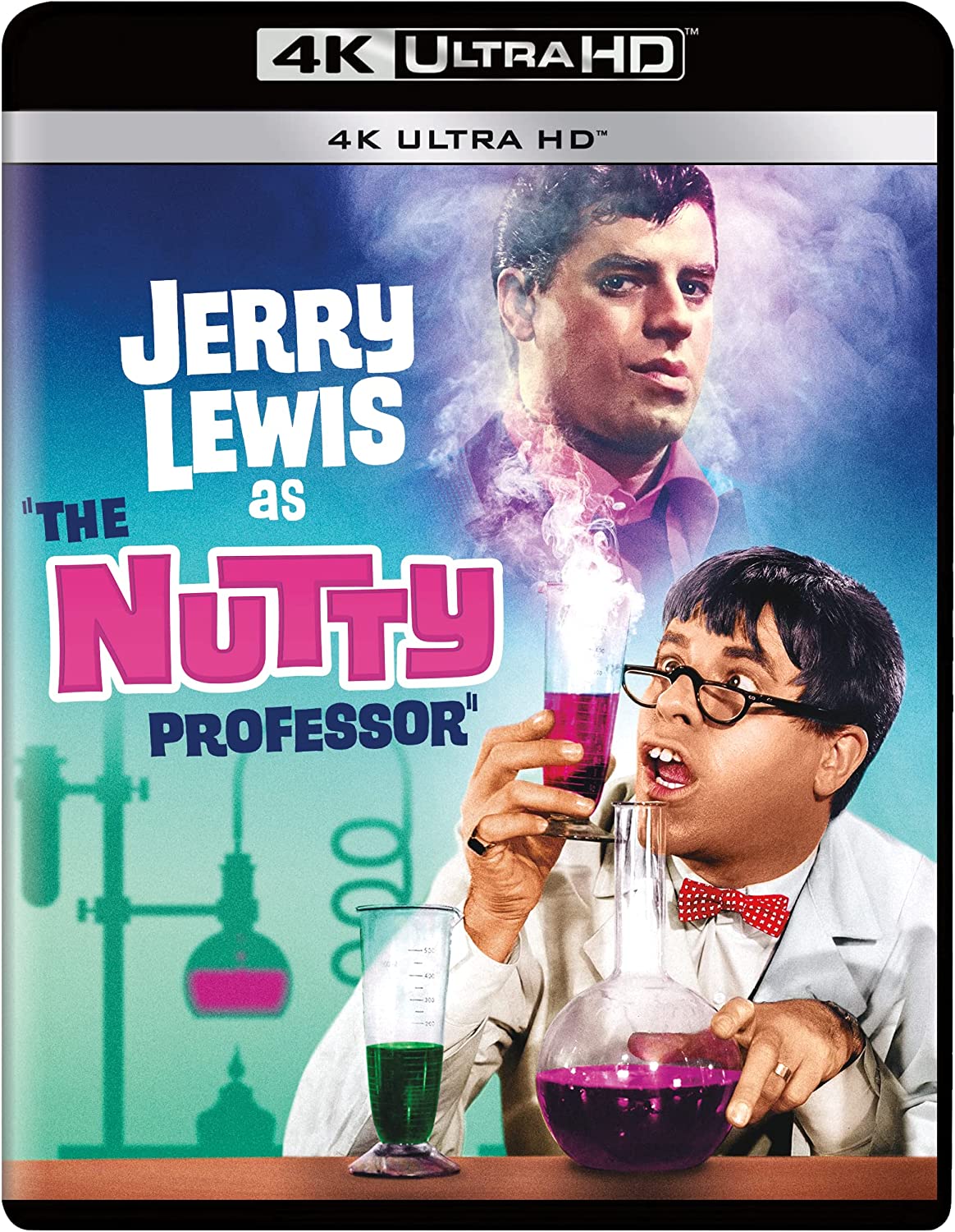 Blu-ray cover for "The Nutty Professor" featuring Jerry Lewis in dual roles.