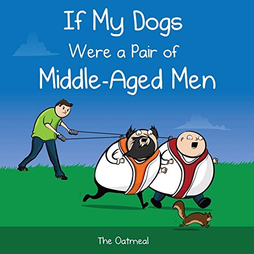 Book cover: cartoon of two stout men being walked on leashes by a man.