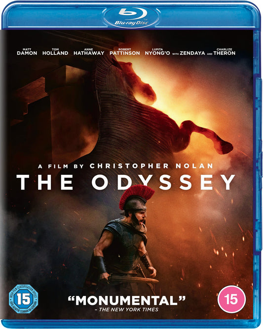 Blu-ray cover for "The Odyssey" featuring a warrior and a ship.