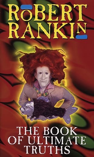 Book cover with a distorted portrait of a man holding a fish.