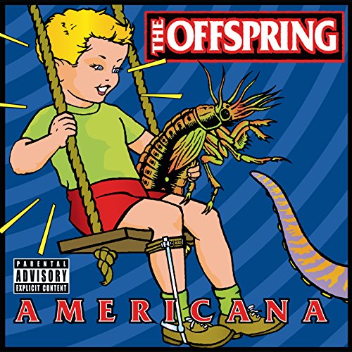 Album cover for The Offspring’s “Americana” featuring a boy on a swing.