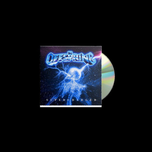 The Offspring “Supercharged” CD cover with lightning and band logo.