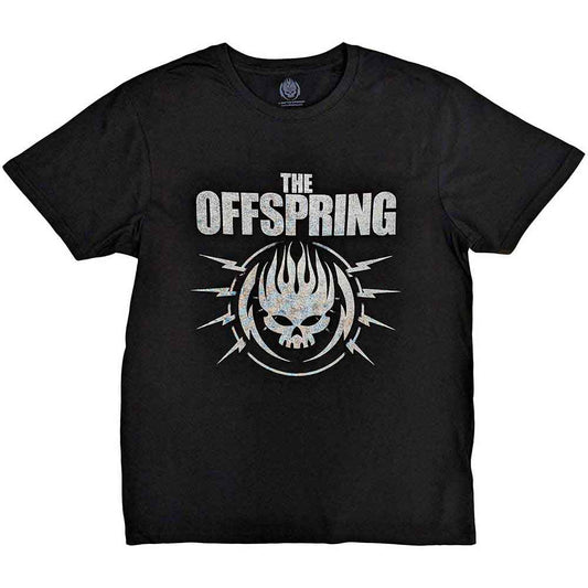 Black unisex t-shirt featuring The Offspring’s yellow “Bolt” logo, size XX-Large.