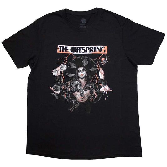 Black t-shirt featuring "The Offspring" band logo with a gun-toting cartoon girl design.