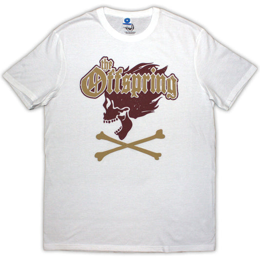 Black unisex t-shirt featuring The Offspring's iconic screaming skull logo in white.