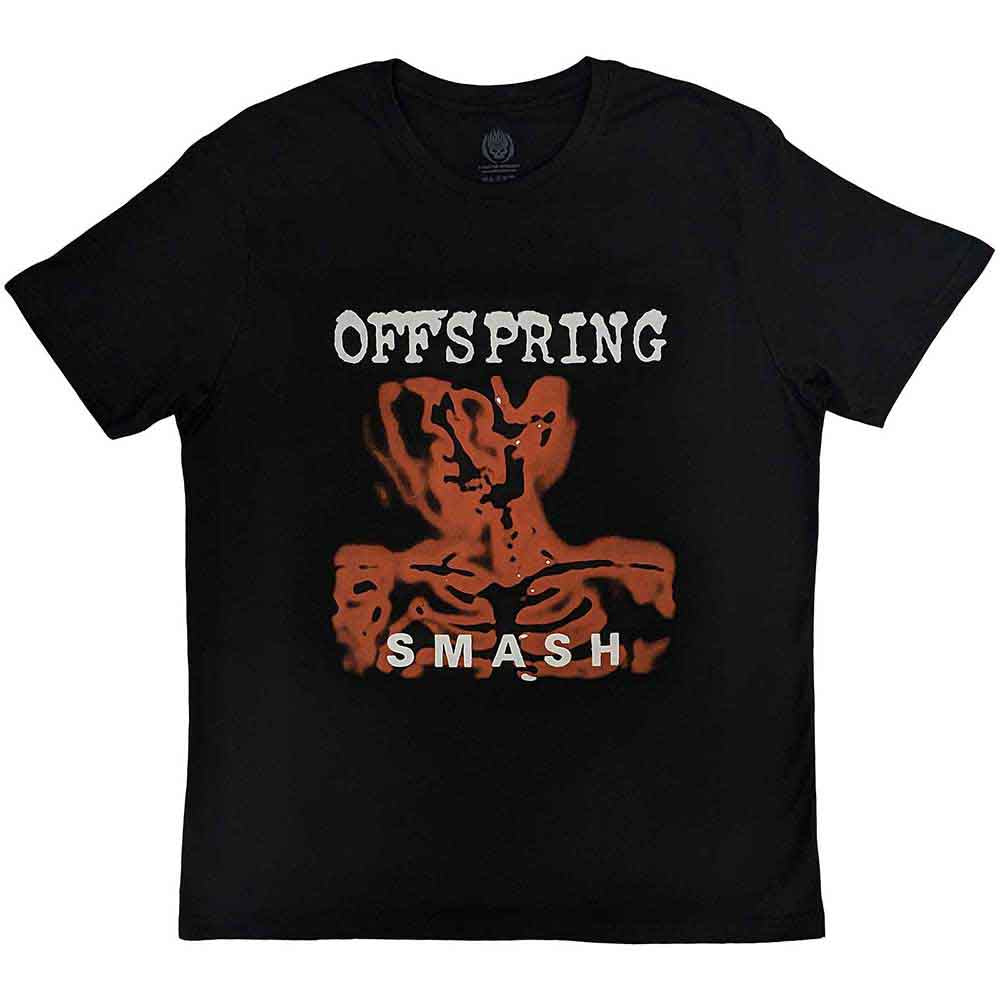 Black unisex T-shirt featuring The Offspring Smash album cover artwork on the front.