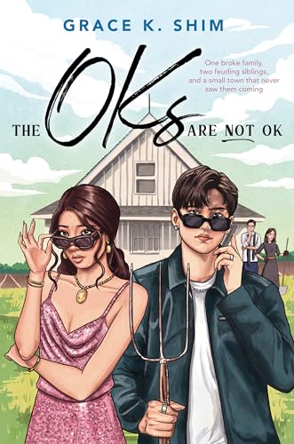 Book cover: two young people with a house and pitchfork.