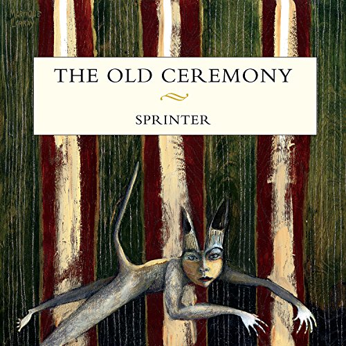 "Album cover with abstract figure and striped background, titled 'The Old Ceremony - Sprinter'."