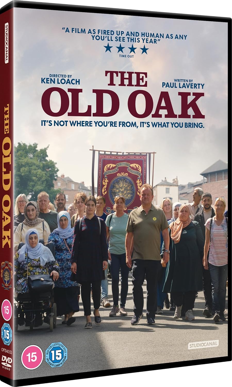 DVD cover for The Old Oak showing a diverse group of people walking together.