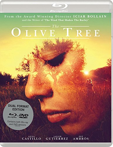 Blu-ray cover for “The Olive Tree” featuring a woman’s face and landscape.