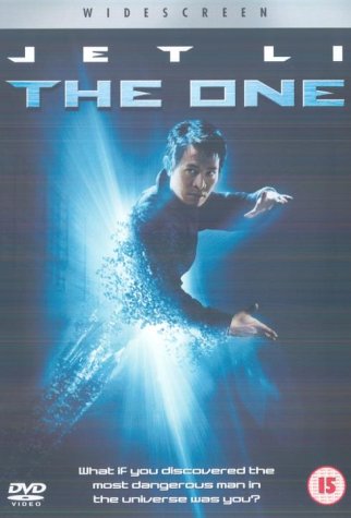 DVD cover of The One featuring Jet Li surrounded by a blue light effect.