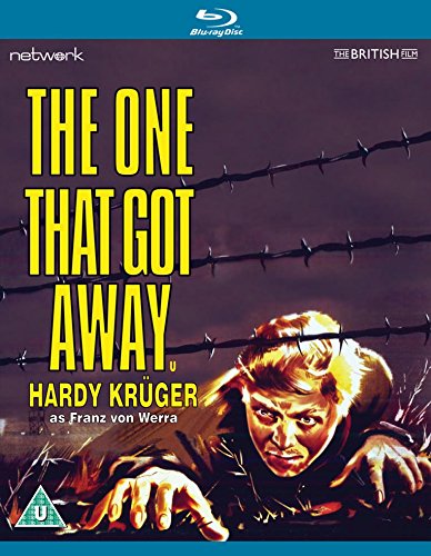 Blu-ray cover for "The One That Got Away" featuring a man escaping barbed wire.