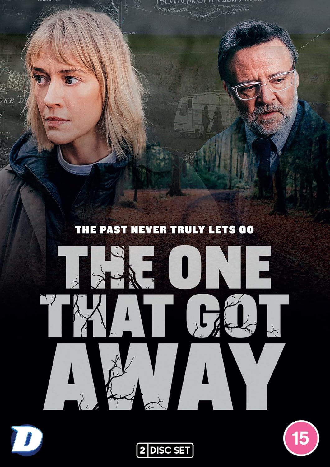 DVD cover featuring two concerned people and a blurred woodland scene.