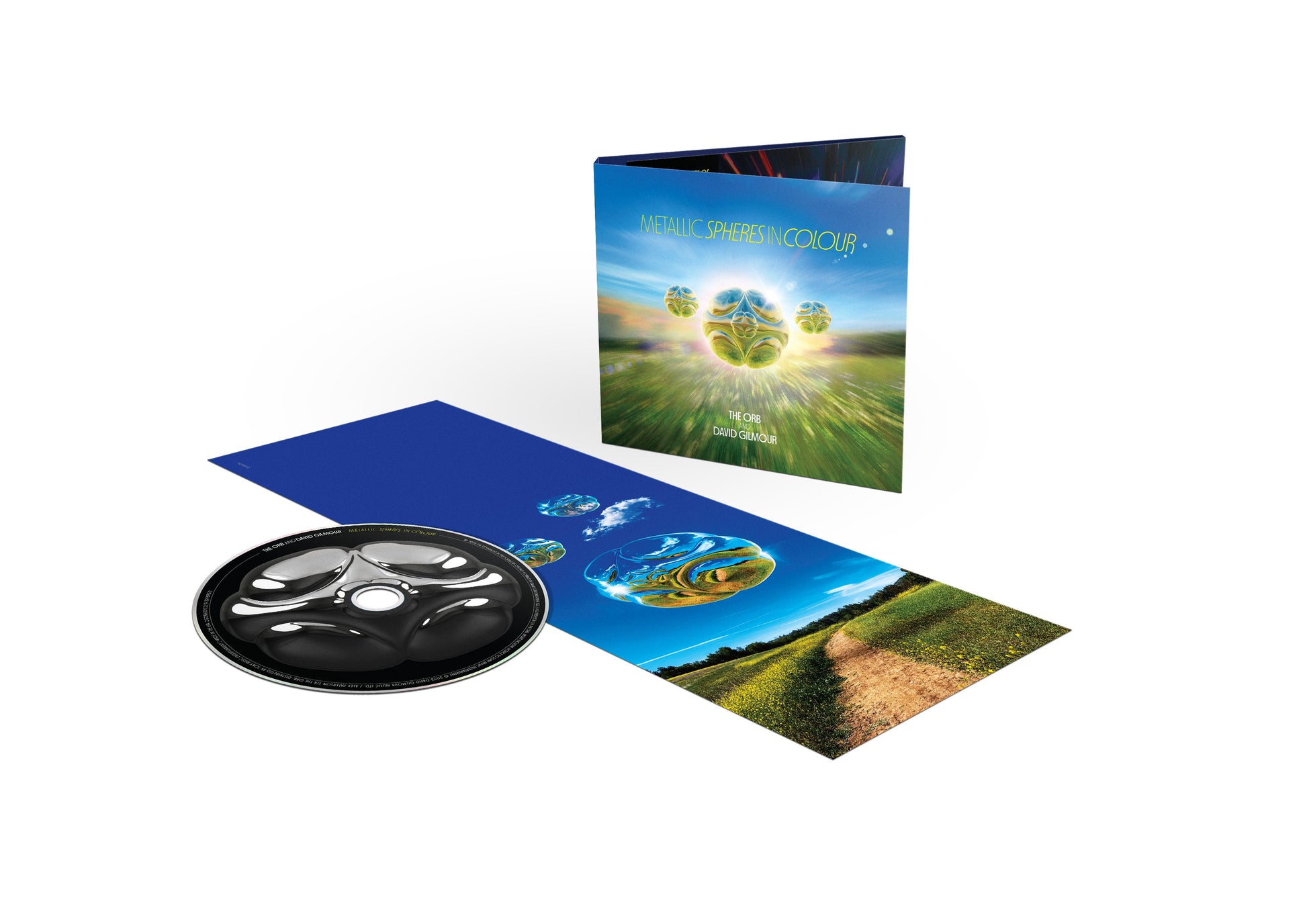 CD packaging for “Metallic Spheres In Colour” by The Orb featuring David Gilmour.