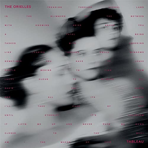 Blurred faces and red text on a grayscale album cover, "Tableau".
