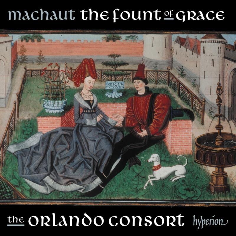 Medieval couple in a garden, CD cover for Machaut’s “The Fount of Grace.”