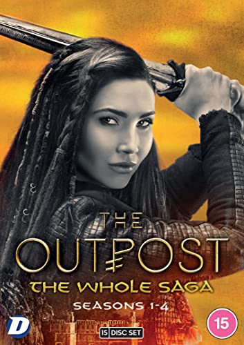 DVD cover featuring a woman holding a sword with the title The Outpost.