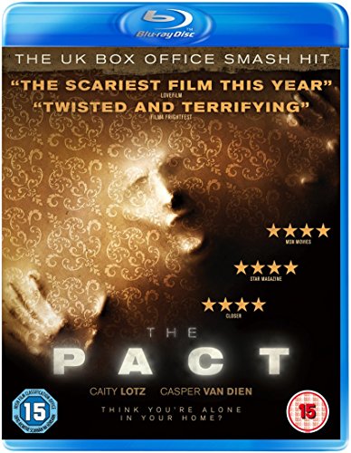 "The Pact" Blu-ray case with a man's face and gold stars on the cover.