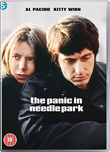 DVD cover for "The Panic In Needle Park" featuring Al Pacino and Kitty Winn.