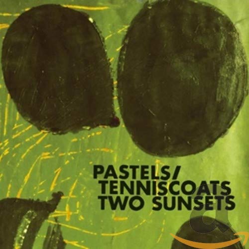 CD cover for The Pastels’ “Two Sunsets” with abstract green and black shapes.