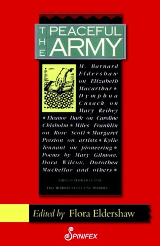 Book cover for "The Peaceful Army" with text listing authors and poets.
