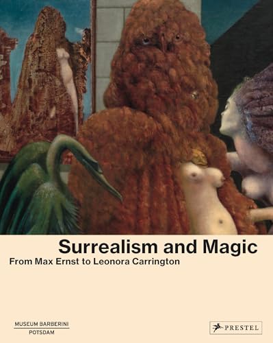 Book cover featuring a surrealist painting with a large brown owl-like figure and figures.