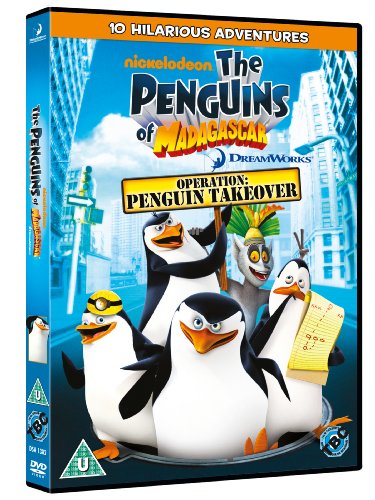 DVD cover for "The Penguins of Madagascar" featuring four penguins.