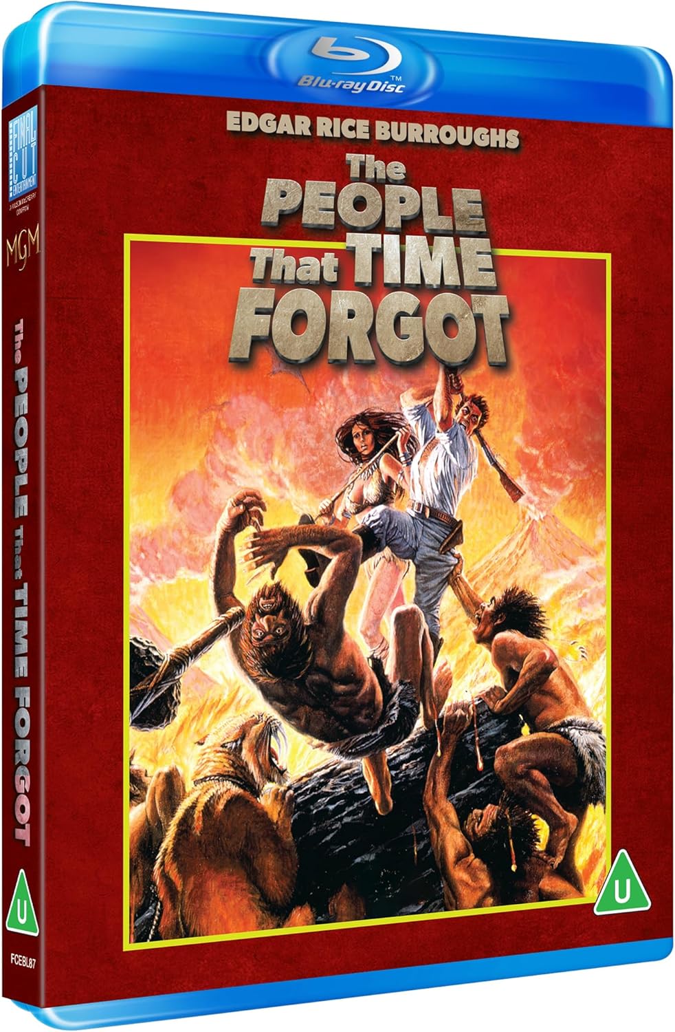 Blu-ray cover for "The People That Time Forgot" with painted dinosaur scene.