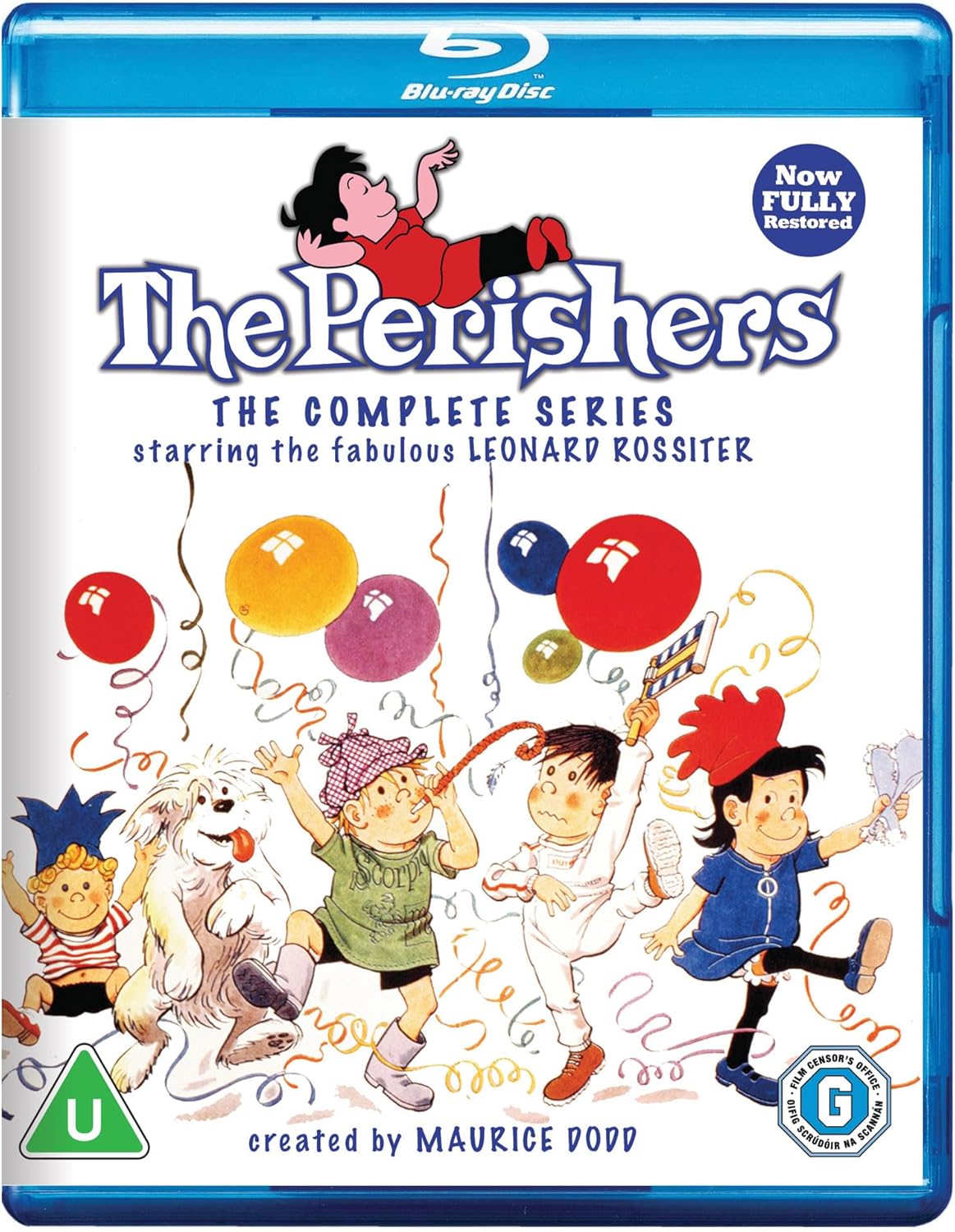 Blu-ray cover for "The Perishers" cartoon series, featuring children and balloons.