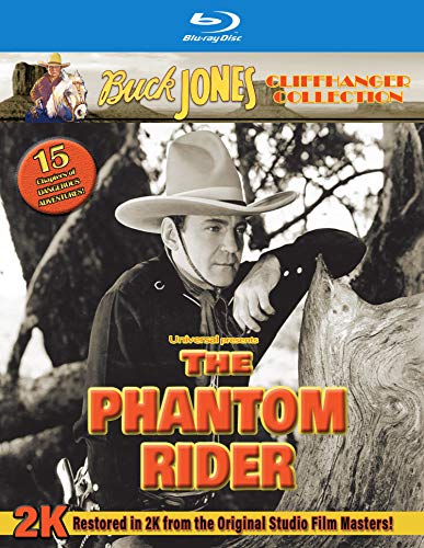 Blu-ray cover for "The Phantom Rider" featuring a cowboy in a hat.