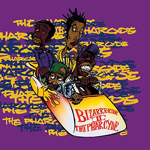 Album cover for The Pharcyde’s “Bizarre Ride II”, cartoon illustration.