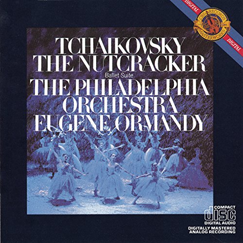 Vinyl record cover for Tchaikovsky’s The Nutcracker, featuring ballet dancers.