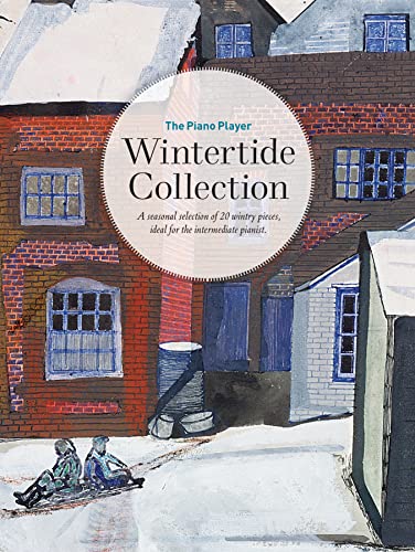 Sheet music cover with winter scene of houses and people sledding.