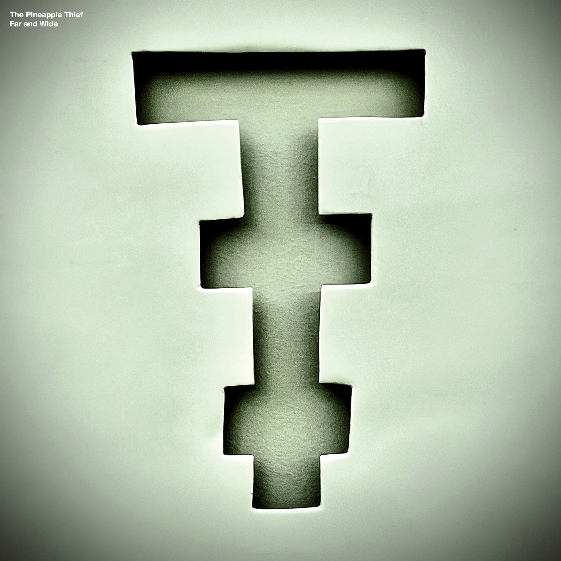The Pineapple Thief "Far and Wide" CD cover, a textured letter T.