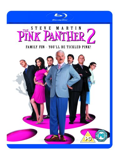 Blu-ray cover for "The Pink Panther 2" featuring Steve Martin and cast.