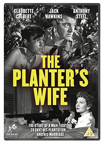 Black and white DVD cover of "The Planter's Wife" with three people and jungle background.
