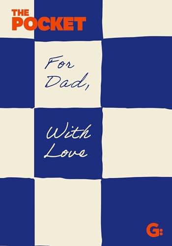 Book cover with blue and cream checkerboard pattern, text “The Pocket For Dad, With Love”.